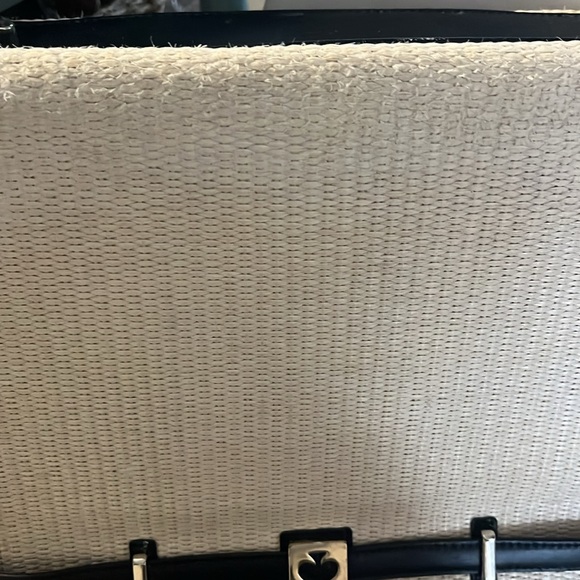 Kate Spade Houston Black Bag Cream Woven Tote - Picture 6 of 9